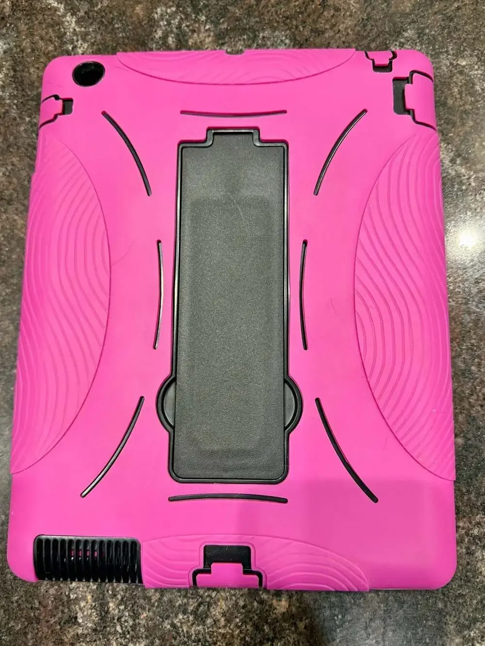 Rugged Pink Tablet Protective Case with Integrated Kickstand